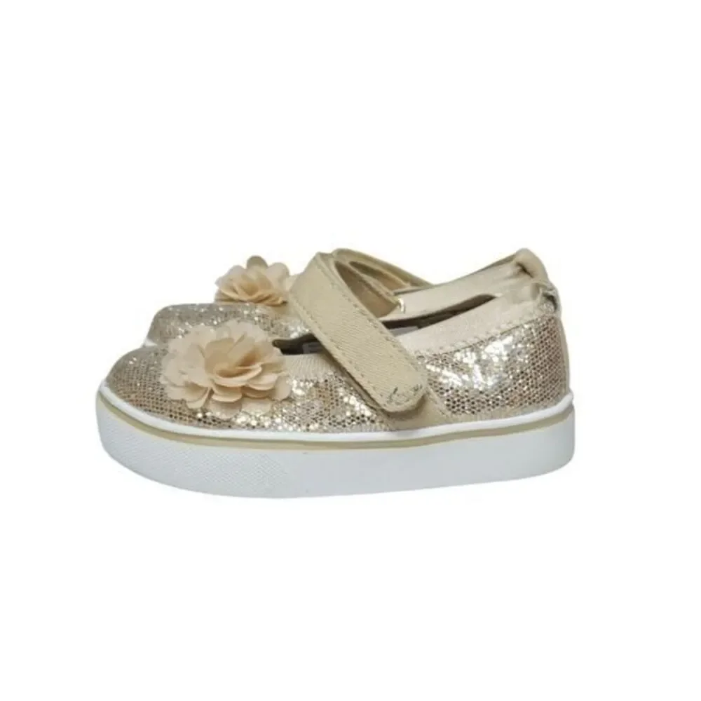 Wonder Nation Toddlers Sparkly Glitter Shoes Casual Mary Jane Shoe Gold Size 5‎